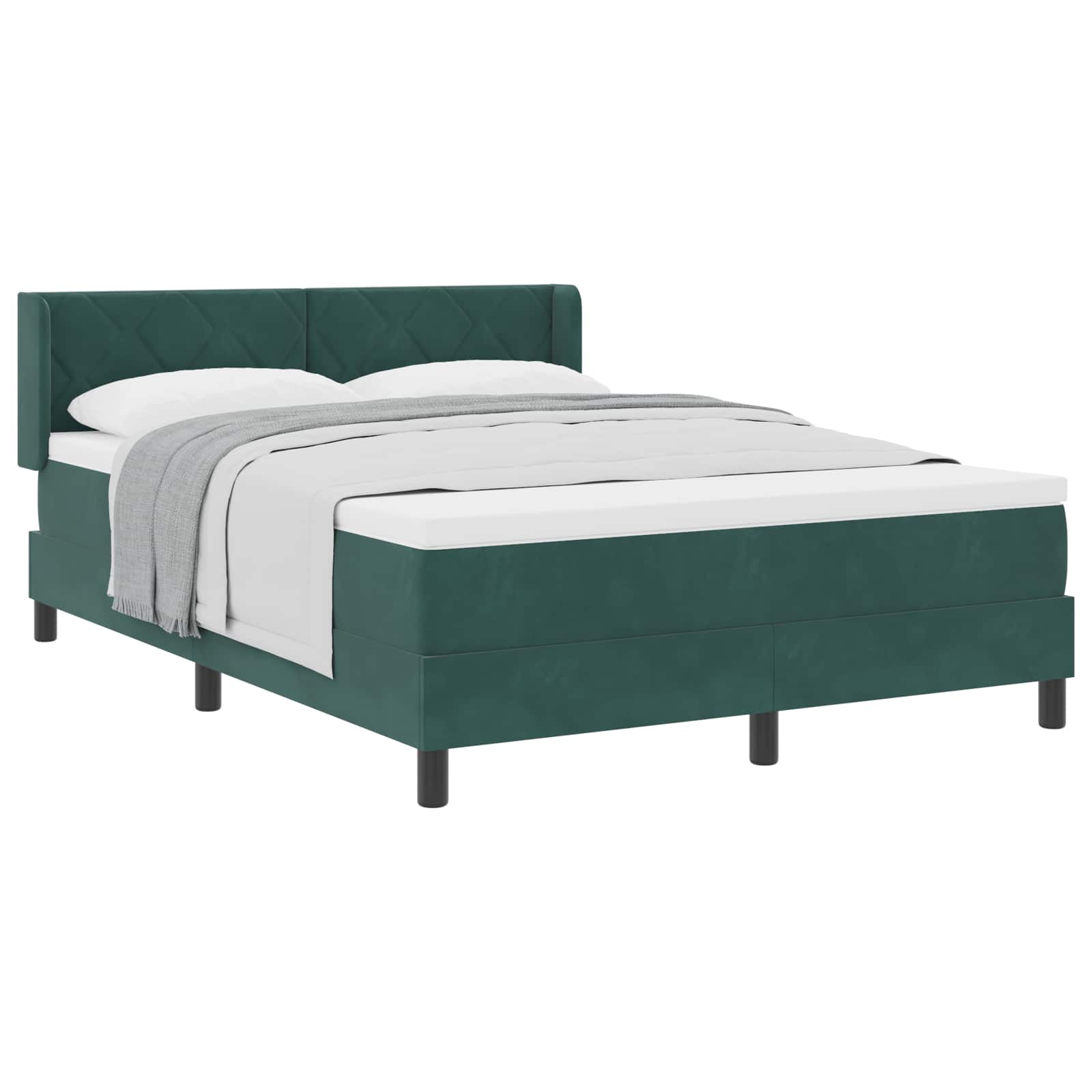 Thumbnail - vidaXL Boxspringbett mit Matratze Dunkelgrün 190 x 140 cm Polyester