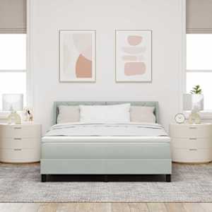 Postel s boxspringem s čelo Světle šedá 200 x 160 cm samet - obrázek 3