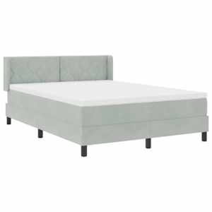 Postel s boxspringem s čelo Světle šedá 200 x 160 cm samet - obrázek 6