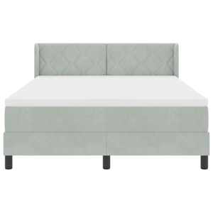 Postel s boxspringem s čelo Světle šedá 200 x 160 cm samet - obrázek 7