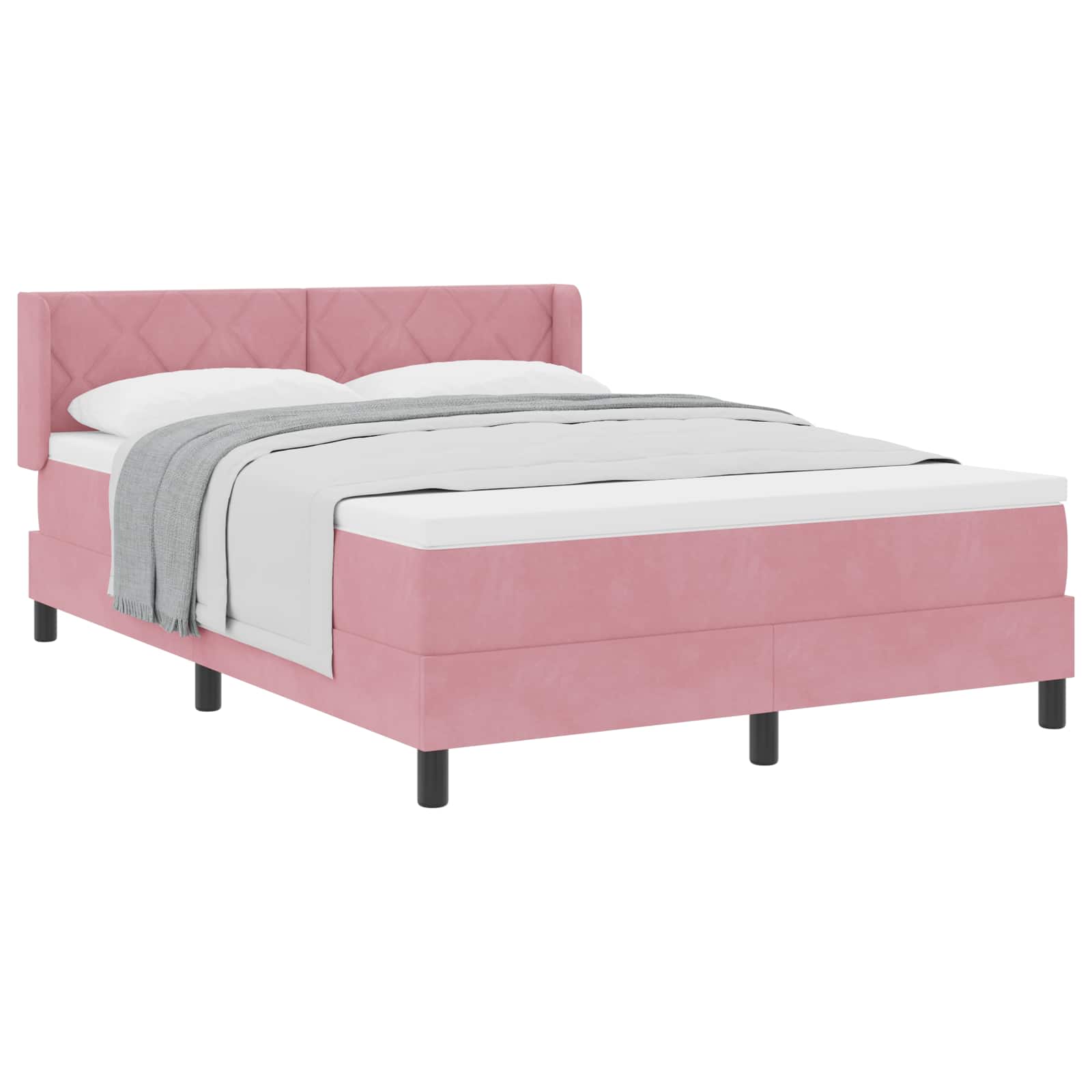 Thumbnail - vidaXL Boxspringbett mit Matratze Rosa 200 x 160 cm Polyester