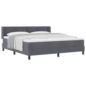 Postel s boxspringem s čelo Tmavě šedá 200 x 180 cm samet - obrázek 2