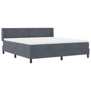 Postel s boxspringem s čelo Tmavě šedá 200 x 180 cm samet - obrázek 5