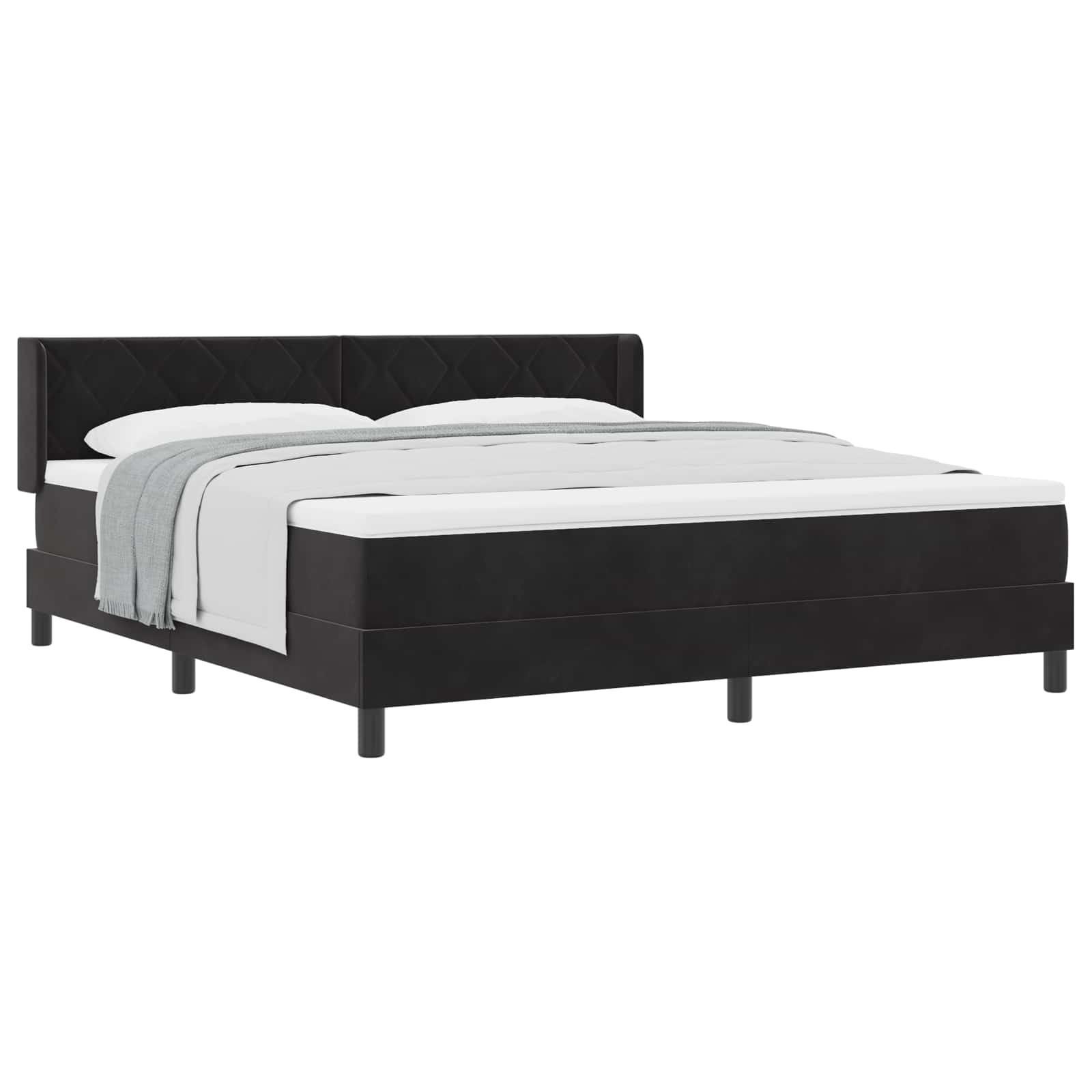 Thumbnail - vidaXL Boxspringbett mit Matratze Schwarz 200 x 180 cm Polyester