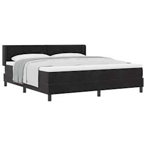 Postel s boxspringem s čelo Černý 200 x 180 cm samet - obrázek 2