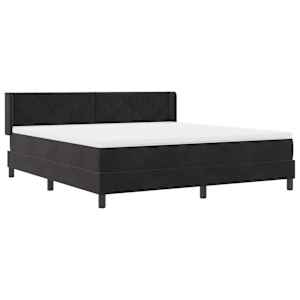 Postel s boxspringem s čelo Černý 200 x 180 cm samet - obrázek 5