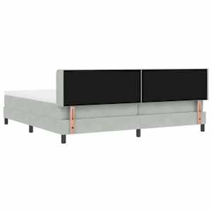 Postel s boxspringem s čelo Světle šedá 200 x 200 cm samet - obrázek 8