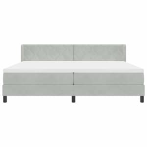 Postel s boxspringem s čelo Světle šedá 200 x 200 cm samet - obrázek 6