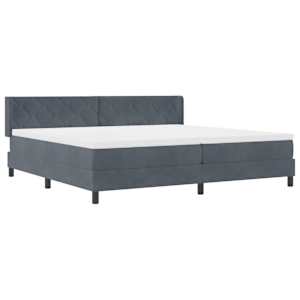 Postel s boxspringem s čelo Tmavě šedá 200 x 200 cm samet - obrázek 6