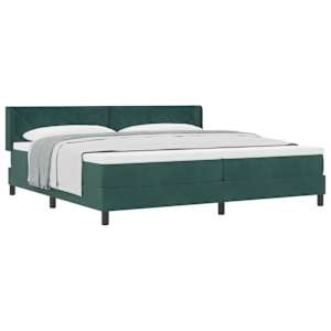 Postel s boxspringem s čelo Tmavě zelená 200 x 200 cm samet - obrázek 2