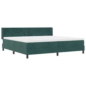 Postel s boxspringem s čelo Tmavě zelená 200 x 200 cm samet - obrázek 5