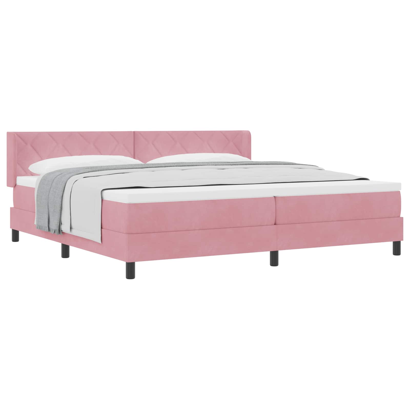 Thumbnail - vidaXL Boxspringbett mit Matratze Rosa 200 x 200 cm Polyester