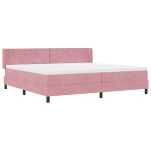 Postel s boxspringem s čelo Růžová 200 x 200 cm samet - obrázek 6