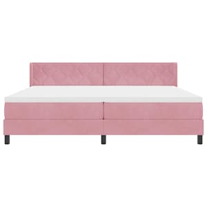 Postel s boxspringem s čelo Růžová 200 x 200 cm samet - obrázek 7