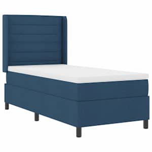Postel s boxspringem s matrací s čelo Modrá 190 x 90 cm textil - obrázek 4