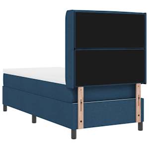 Postel s boxspringem s matrací s čelo Modrá 190 x 90 cm textil - obrázek 9