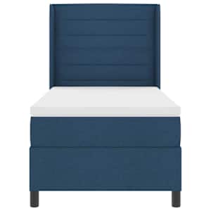 Postel s boxspringem s matrací s čelo Modrá 190 x 90 cm textil - obrázek 7