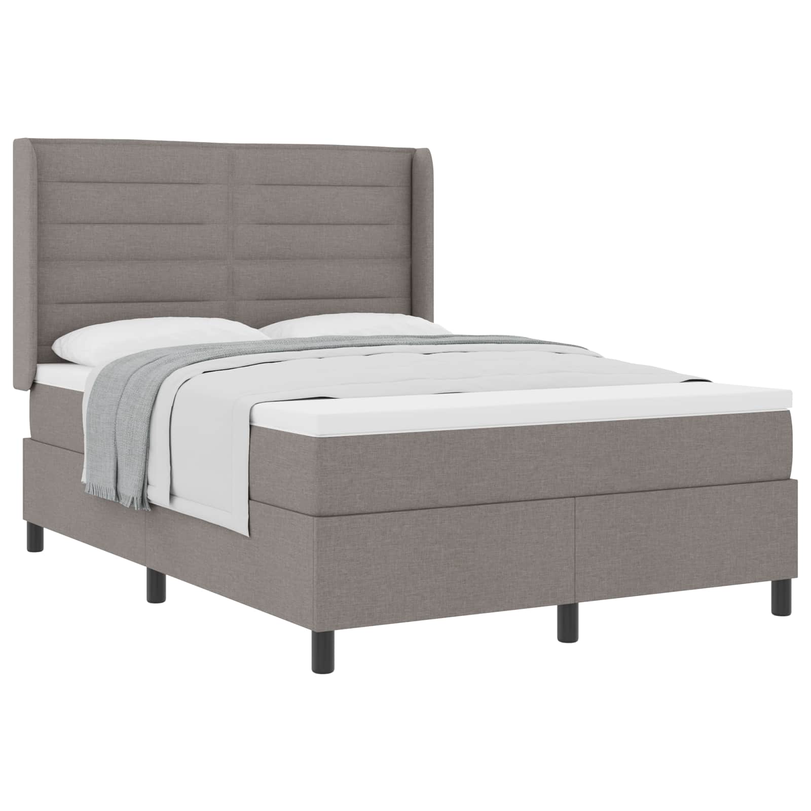 Thumbnail - vidaXL Boxspringbett mit Matratze Taupe 140 x 190 cm Stoff