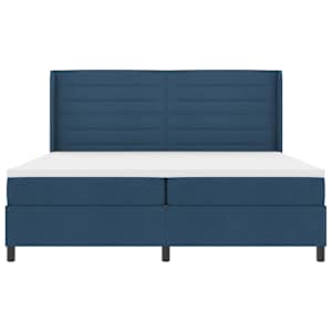 Postel s boxspringem s matrací s čelo Modrá 200 x 200 cm textil - obrázek 7