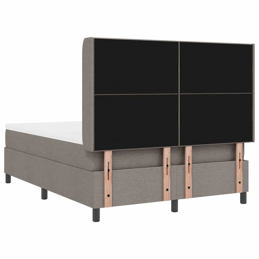 Postelja z vzmetnico z vzmetnico Taupe 200 x 140 cm blago - slika 9