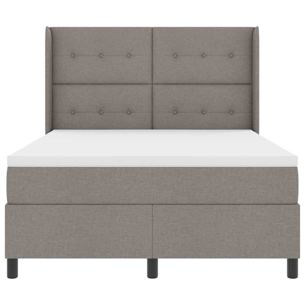 Postelja z vzmetnico z vzmetnico Taupe 200 x 140 cm blago - slika 7