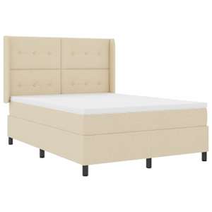 Postel s boxspringem s polštářem Krémová 200 x 140 cm textil - obrázek 4