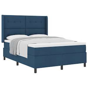 Postel s boxspringem s matrací s čelo Modrá 200 x 160 cm textil - obrázek 2