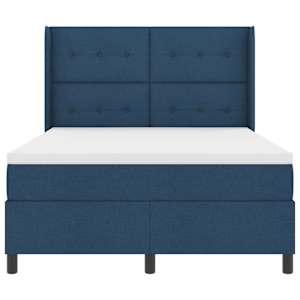 Postel s boxspringem s matrací s čelo Modrá 200 x 160 cm textil - obrázek 8