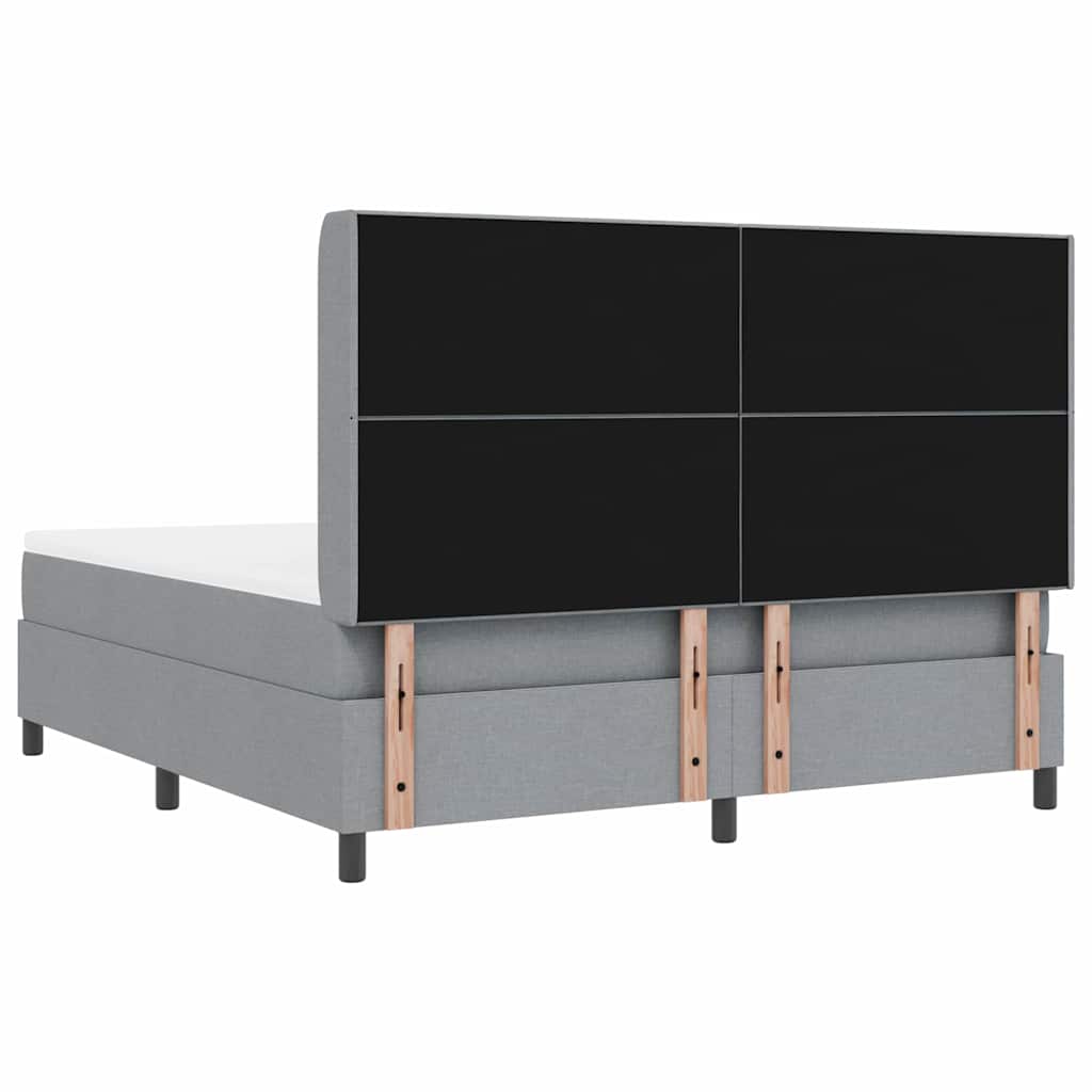 Postel s boxspringem s matrací Světle šedá 200 x 180 cm textil - obrázek 9