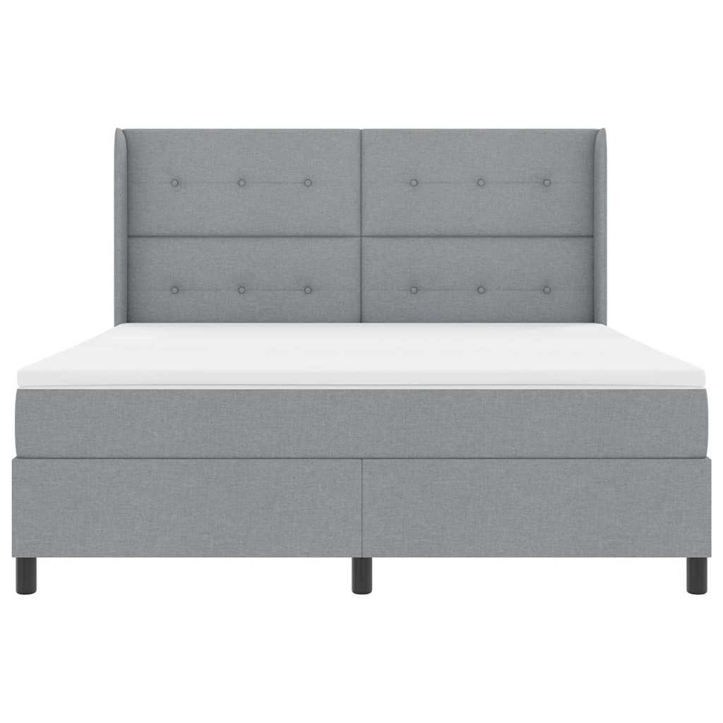 Postel s boxspringem s matrací Světle šedá 200 x 180 cm textil - obrázek 7