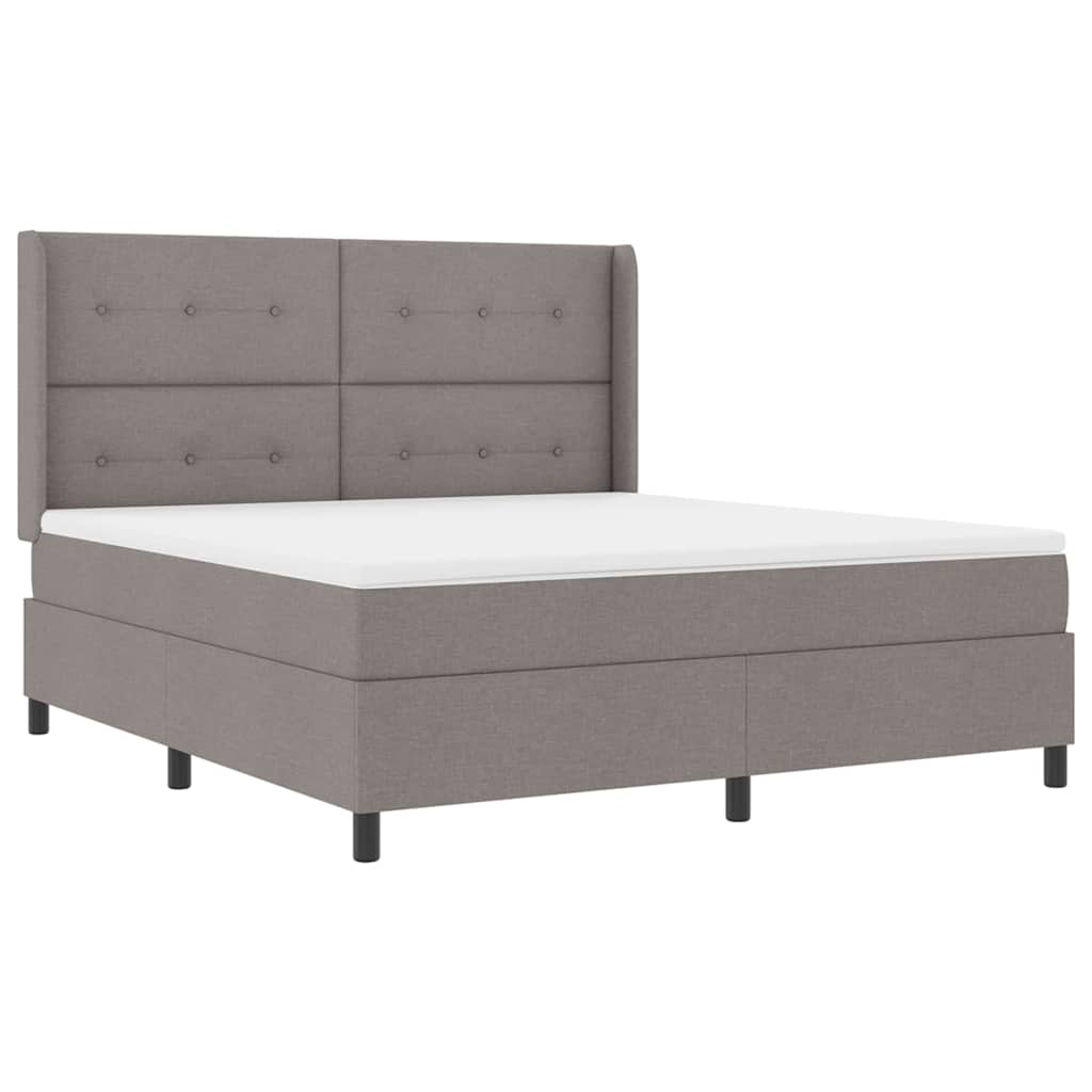 Postel s boxspringem s matrací s čelo Taupe 200 x 180 cm textil - obrázek 4