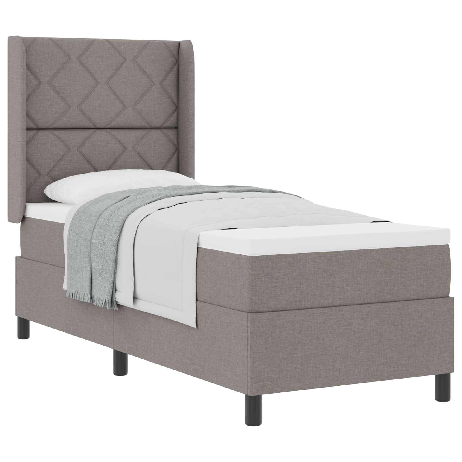 Thumbnail - vidaXL Boxspringbett mit Matratze mit Kopfteil Taupe 200 x 80 cm Stoff