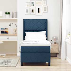 Postel s boxspringem s polštářem Modrá 200 x 80 cm textil - obrázek 3