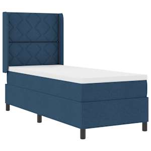 Postel s boxspringem s polštářem Modrá 200 x 80 cm textil - obrázek 4