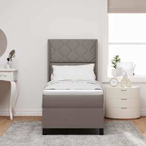 Postel s boxspringem s matrací s čelo Taupe 90 x 190 cm textil - obrázek 3