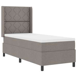Postel s boxspringem s matrací s čelo Taupe 90 x 190 cm textil - obrázek 4