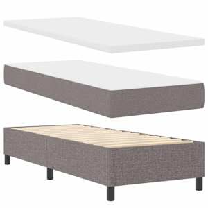 Postel s boxspringem s matrací s čelo Taupe 90 x 190 cm textil - obrázek 5