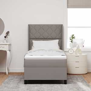 Postel s boxspringem s matrací s čelo Taupe 90 x 200 cm textil - obrázek 3