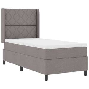 Postel s boxspringem s matrací s čelo Taupe 90 x 200 cm textil - obrázek 4