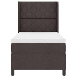 Postel s boxspringem s čelo Tmavě hnědá 200 x 100 cm textil - obrázek 7