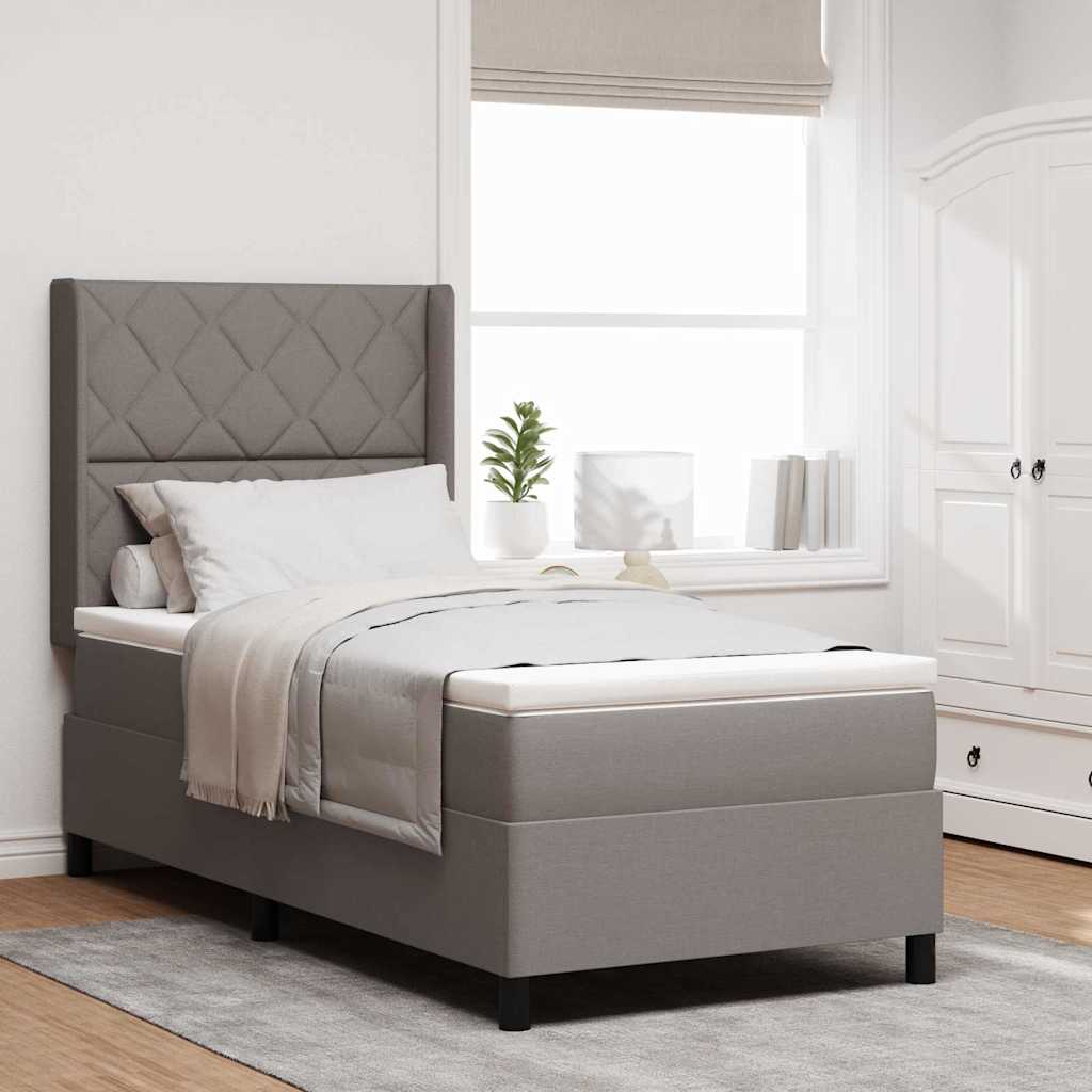 Box Springer Seng med Madras Taupe 100x200 cm Stof