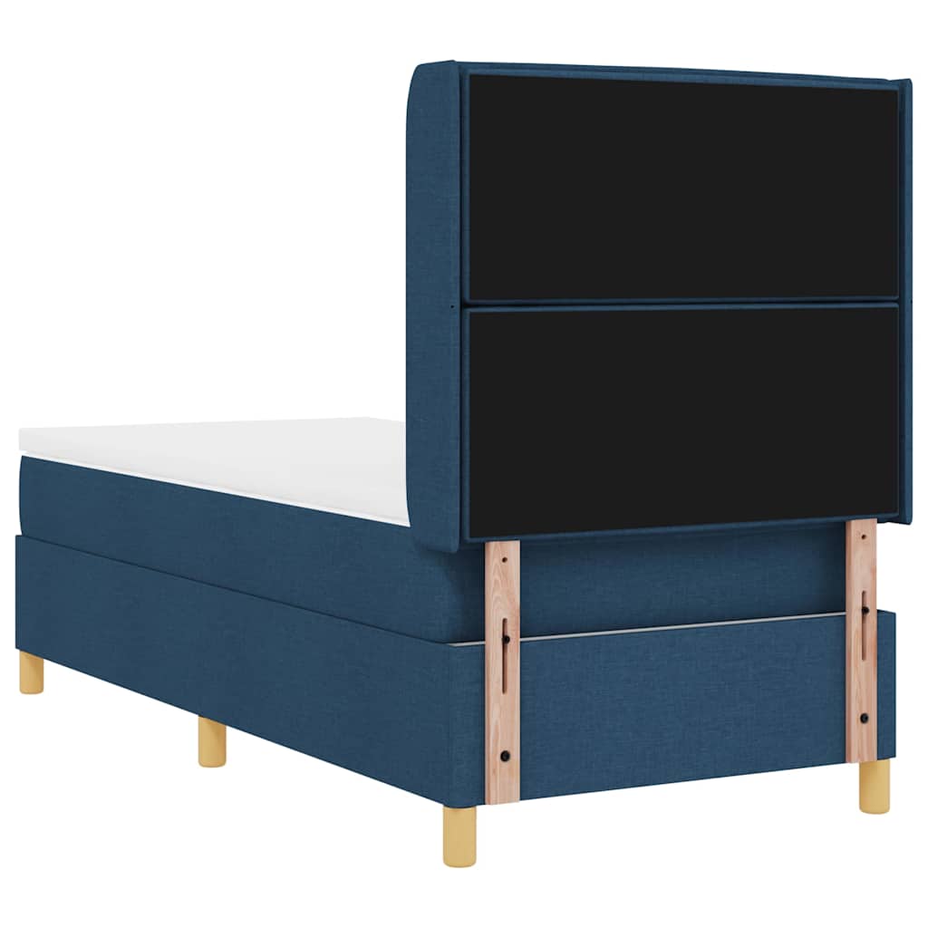 Postel s boxspringem s matrací s čelo Modrá 80 x 200 cm textil - obrázek 7