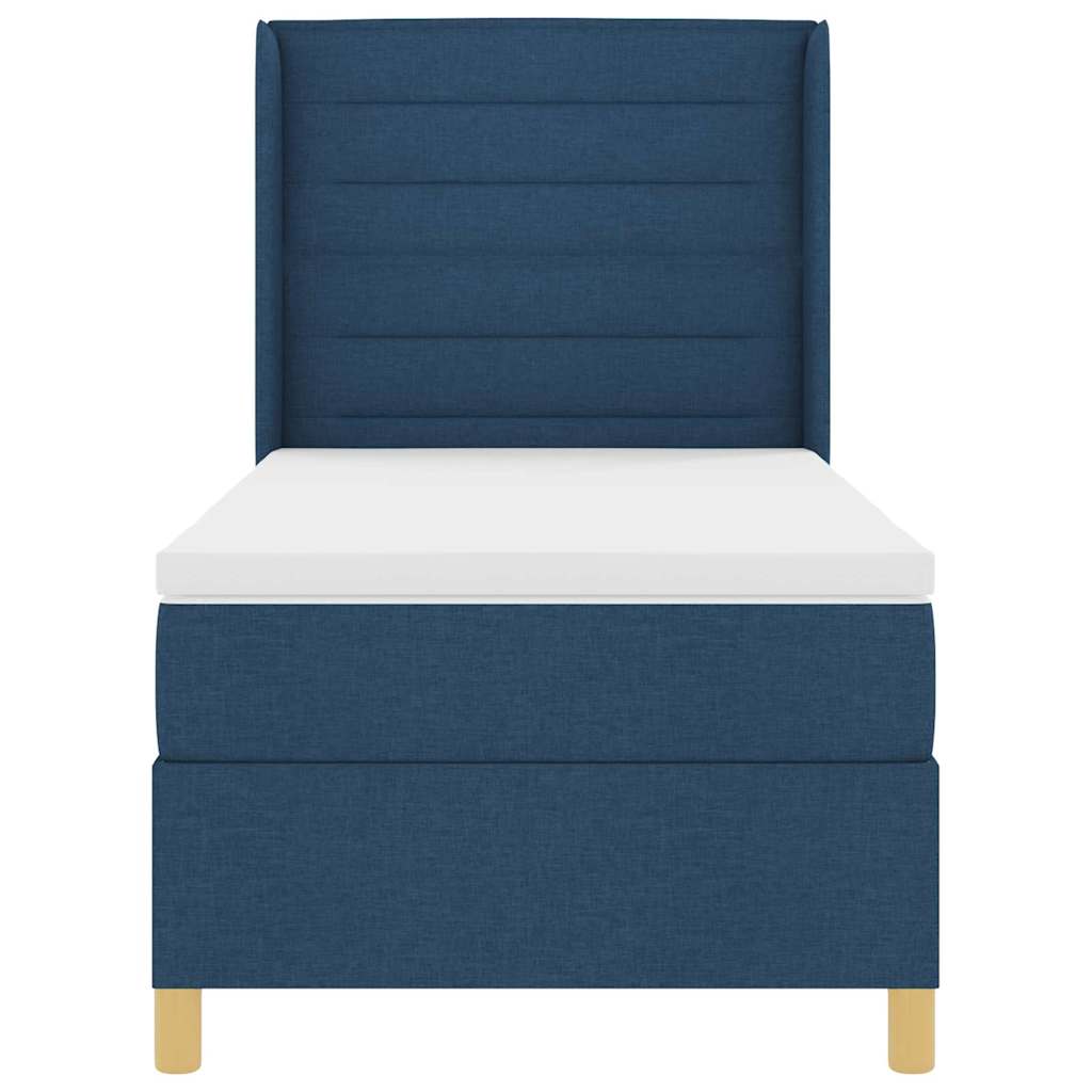 Postel s boxspringem s matrací s čelo Modrá 80 x 200 cm textil - obrázek 5