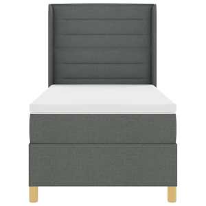 Postel s boxspringem s matrací Tmavě šedá 100 x 200 cm textil - obrázek 7