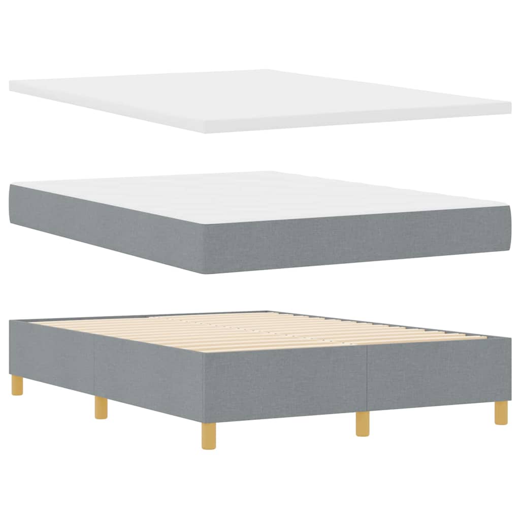 Postel s boxspringem s matrací Světle šedá 140 x 190 cm textil - obrázek 4