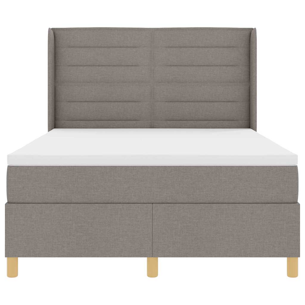 Postel s boxspringem s matrací s čelo Taupe 140 x 190 cm textil - obrázek 7