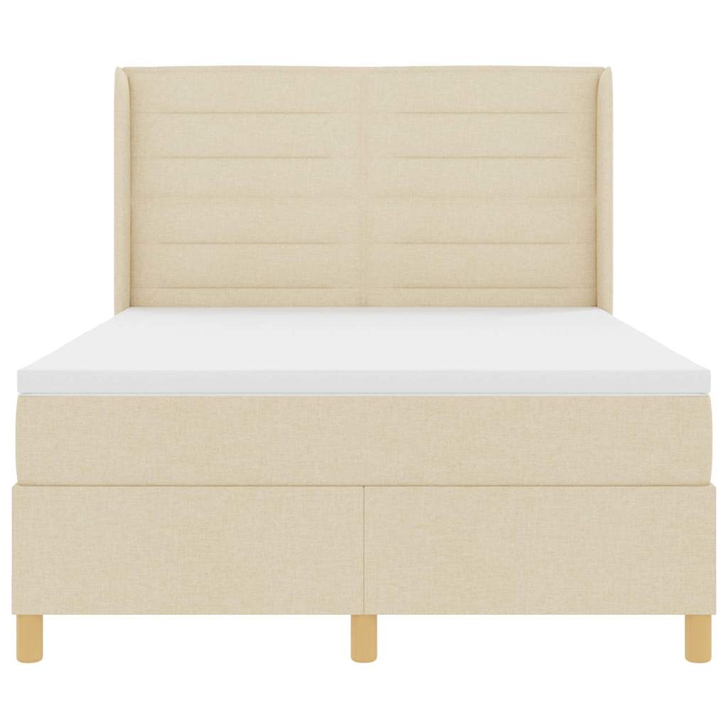 Postel s boxspringem s matrací Krémová 140 x 190 cm textil 3341768