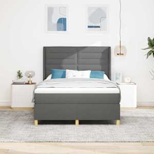 Postel s boxspringem s matrací Tmavě šedá 160 x 200 cm textil - obrázek 3