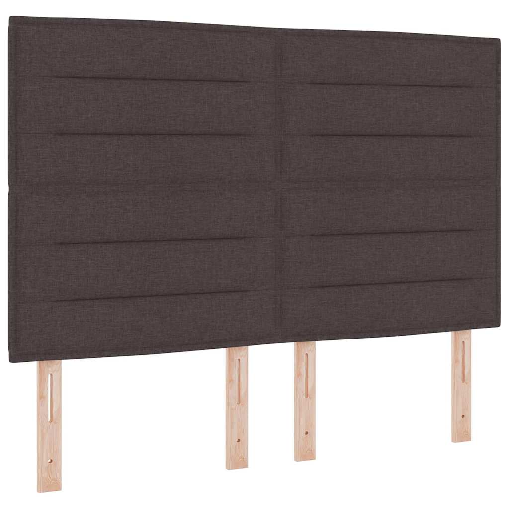 Легло с пружинирана основа Тъмен кафяв 160 x 200 cm текстил — изображение 4