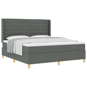 Postel s boxspringem s matrací Tmavě šedá 180 x 200 cm textil - obrázek 2